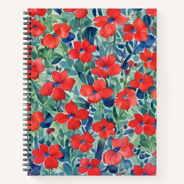 Flores sobre Verde Notebook (Front)