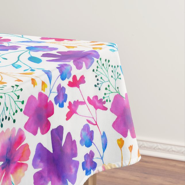 Florescent Floral Colourful Pattern Tablecloth (In Situ)