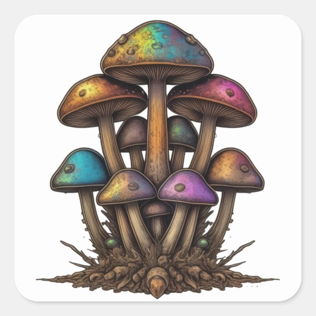 Florescent Fungi  Square Sticker (Front)