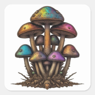 Florescent Fungi Square Sticker