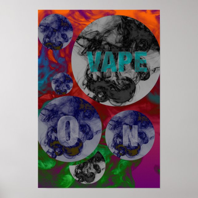 Florescent Psychedelic Vape Clouds Poster (Front)