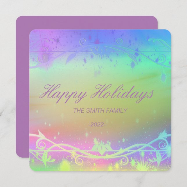 Florescent purple Christmas background Holiday Car (Front/Back)