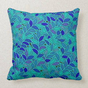 Floresta Greine in Blue and Aqua Cushion