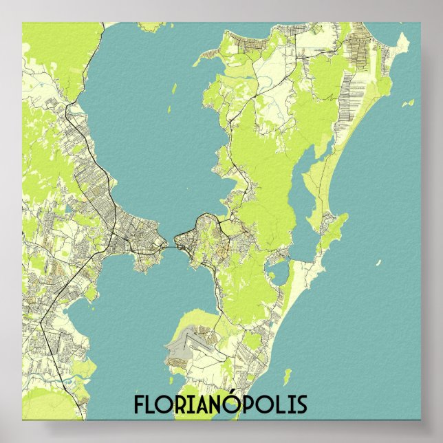 Florianópolis Brazil map Poster (Front)