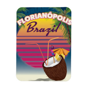 Florianópolis Brazilian travel poster Magnet