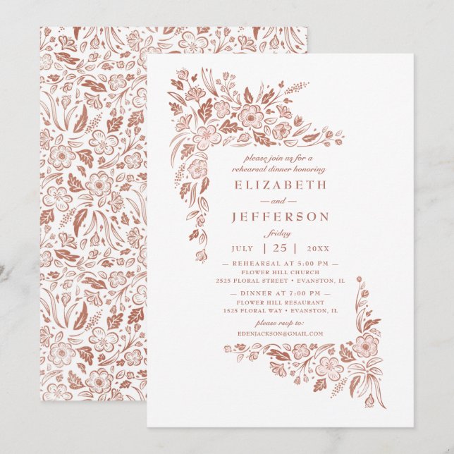 Florid Frame Rehearsal Dinner Invitation (Front/Back)