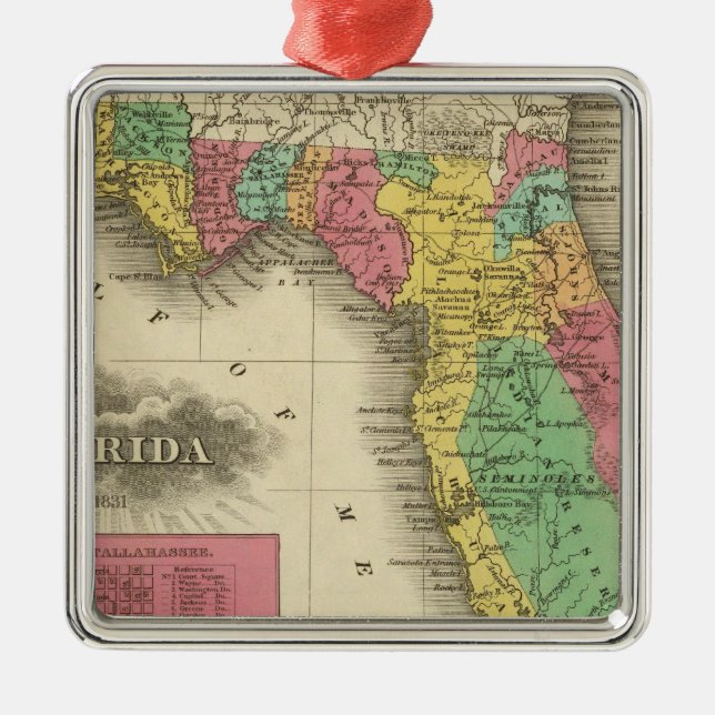 Florida 10 metal tree decoration (Front)