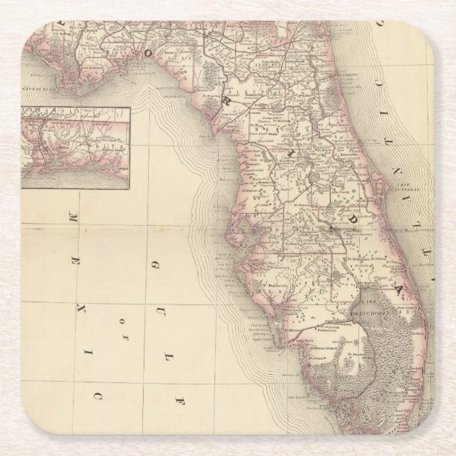 Florida 10 square paper coaster (Front)