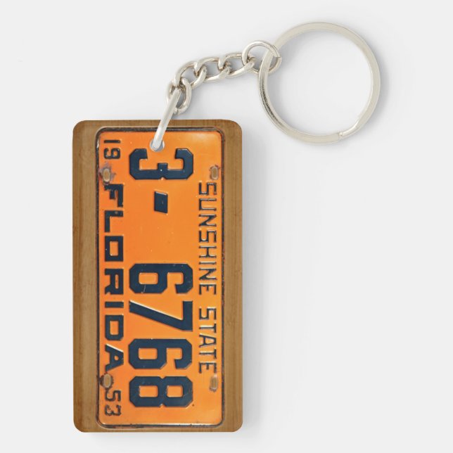 Florida 1953 Vintage License Plate Keychain (Back)