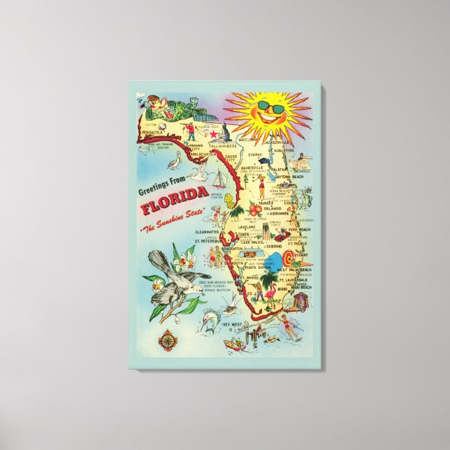 Florida 24x36 Stretched Canvas Print (Front)
