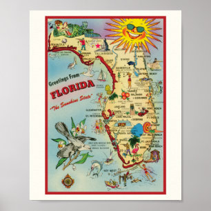 Florida 8x10 with Border Poster Print