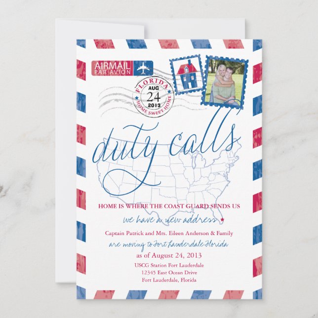 Florida Airmail Military Moving Announcement (Front)