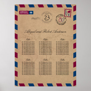 Florida Airmail Wedding Guest Seating Chart