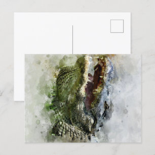 Florida Alligator Painting Holiday Postcard