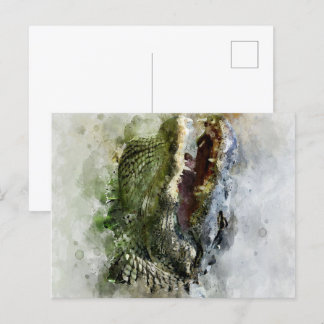 Florida Alligator Painting Holiday Postcard