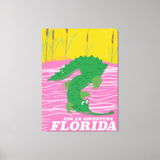 Florida Alligator vintage travel poster Canvas Print