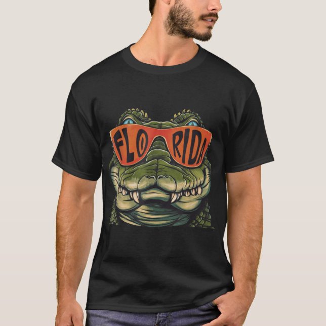 Florida Alligator Wearing Style Sunglasses Florida T-Shirt (Front)