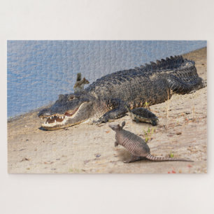Florida Alligator with animals. Alligator Buffet Jigsaw Puzzle