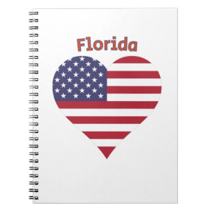 Florida American Flag Heart Notebook