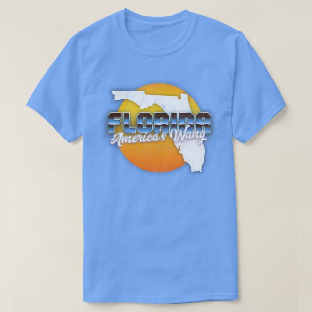 Florida Americas Wang Retro Faded Style Design T-Shirt (Design Front)
