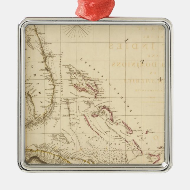 Florida and West Indies Metal Tree Decoration (Front)