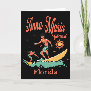 Florida Anna Maria Island Fl Surfer Surfing Fishin Card