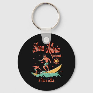 Florida Anna Maria Island Fl Surfer Surfing Fishin Key Ring