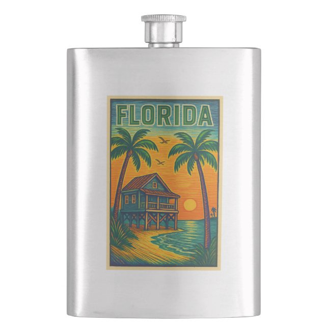 Florida Art Metal Flask (Front)