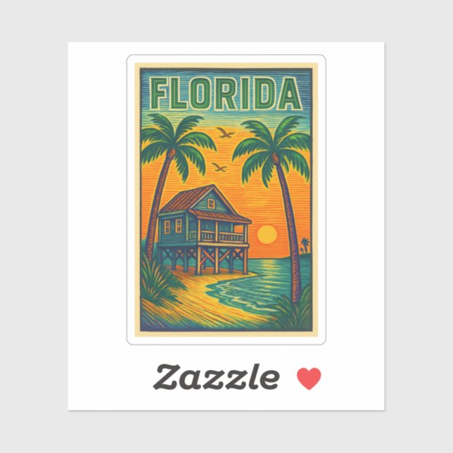 Florida Art Vinyl Sticker (Sheet)