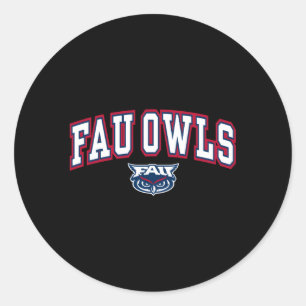Florida Atlantic Owls Arch Over Black Classic Round Sticker
