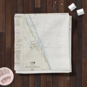 ⚓ Florida Authentic Nautical Chart  Fabric