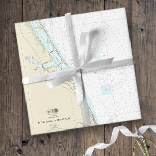  🌊⚓Florida Authentic Nautical Chart Wrapping Paper