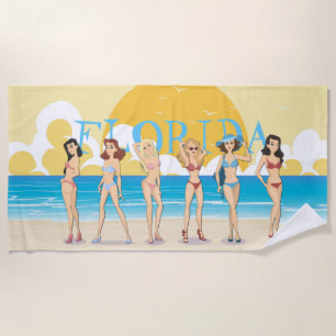 Florida Beach Bikini Girls Towel