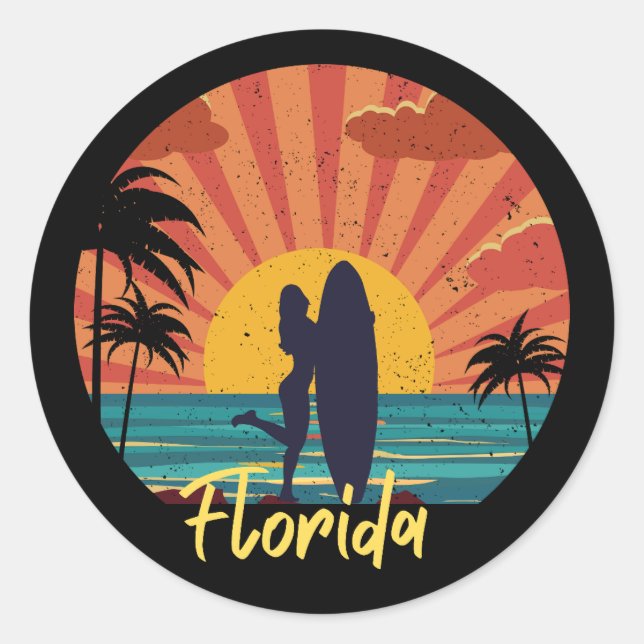Florida Beach Classic Round Sticker (Front)
