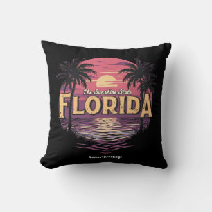 Florida Beach During Sunset Overlooking Ocean Cushion