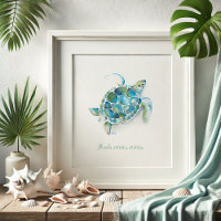 Florida Beach Pictures Watercolor Sea Turtle