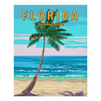Florida Beach Retro Poster