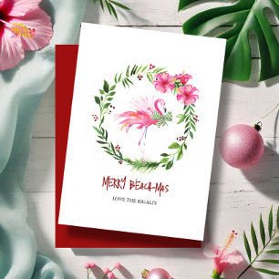 Florida Beach Tropical Flamingo Christmas Holiday