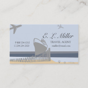 Florida Beach Vacation Travel Agent Cruise Ship Business Card