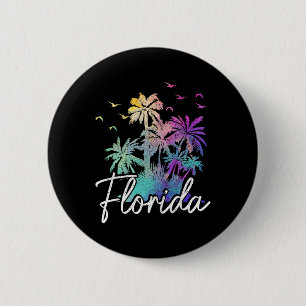 Florida Beach Vintage Miami Tampa Palm Trees Vacat 6 Cm Round Badge