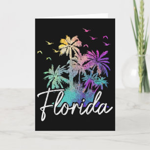 Florida Beach Vintage Miami Tampa Palm Trees Vacat Card