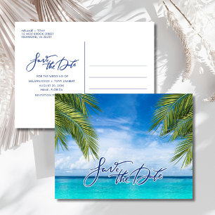 Florida Beach Wedding Save the Date Announcement Postcard