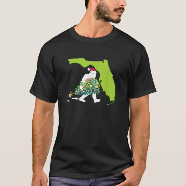 Florida Bigfoot State Christmas Tree   T-Shirt (Front)