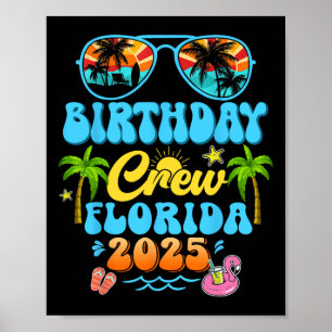Florida Birthday Crew Vacation Cruise 2025 Summer Poster