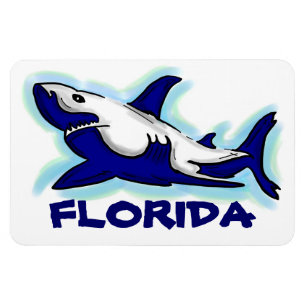 Florida blue shark theme rectangle magnet
