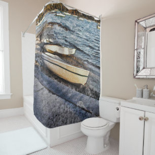Florida Boats At The Bay  Shower Curtain