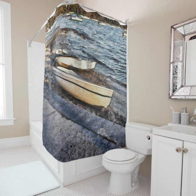 Florida Boats At The Bay  Shower Curtain (In Situ)