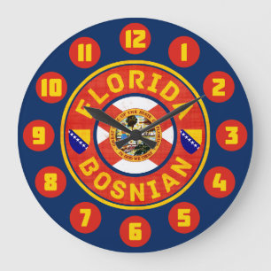Florida Bosnian American Wall Clock