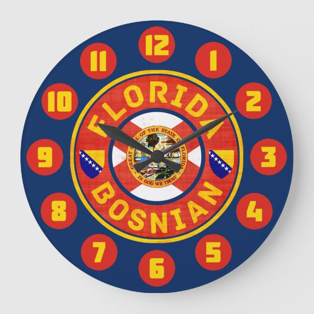Florida Bosnian American Wall Clock (Front)
