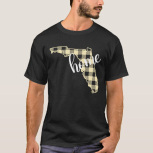 Florida Buffalo Plaid Home State Country Beige Wes T-Shirt